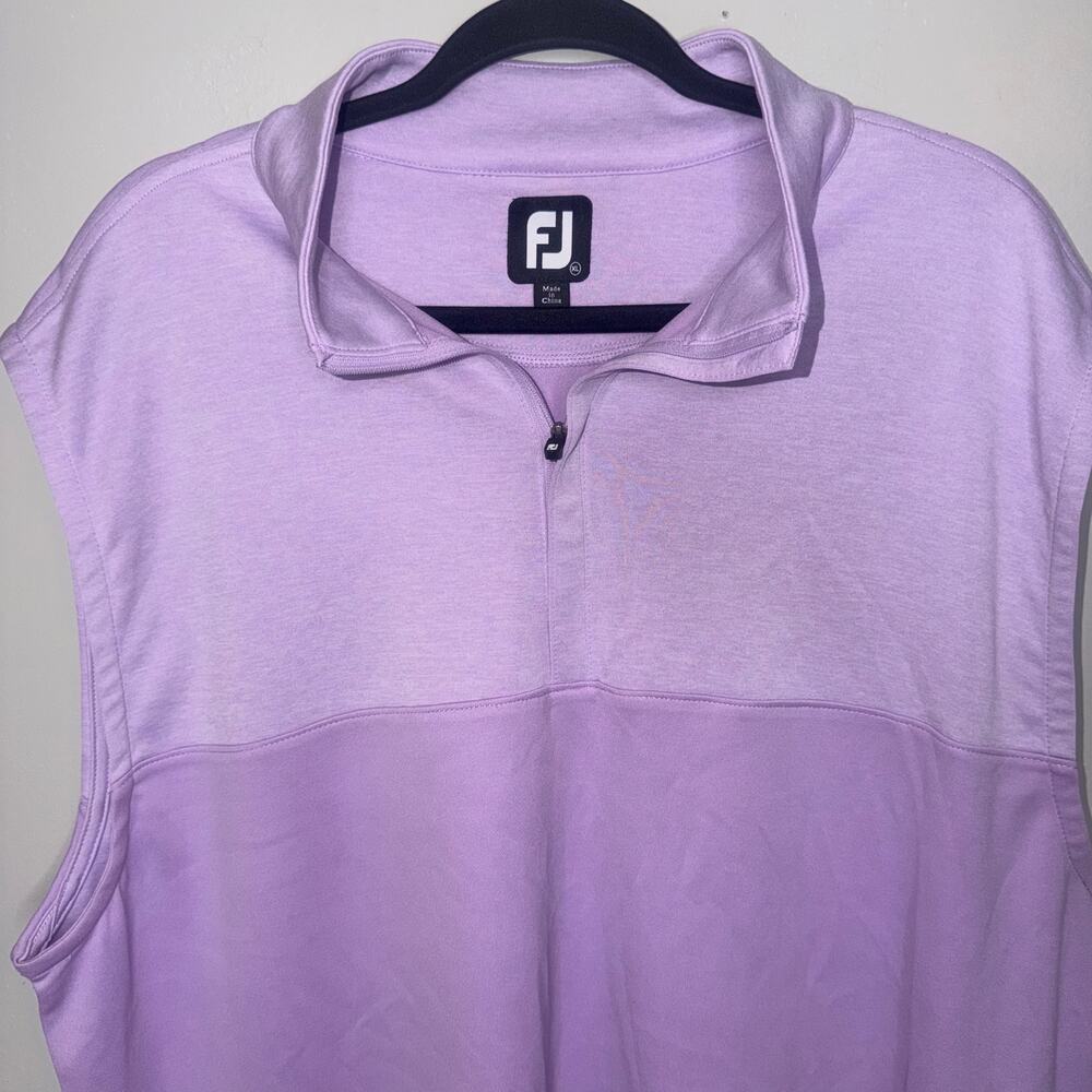 FootJoy Vest Mens XL Golf Performance 1/4 Zip Lavender Purple Wicking Sleeveless